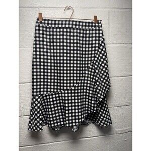 Banana Republic Black Banana Republic shepherd check Skirt sz 0 zip